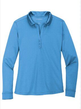 Port Authority L540LS Ladies Silk Touch Performance Polo - Carolina Blue